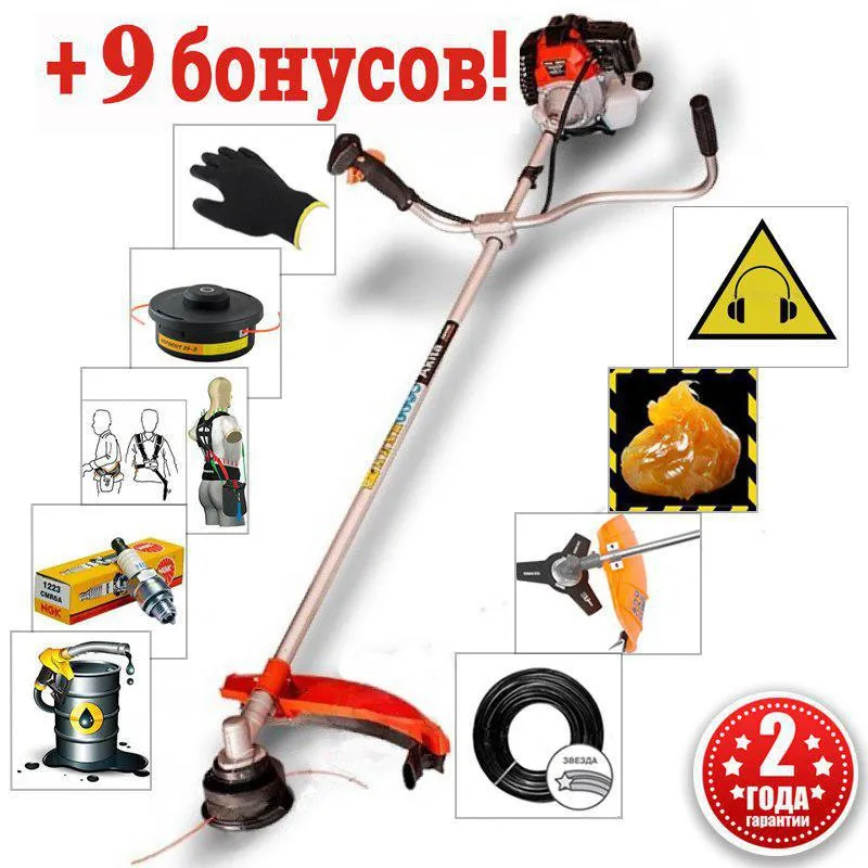 Бензокоса PROFI MOTORS 1.75 кВт + 9 Бонусов