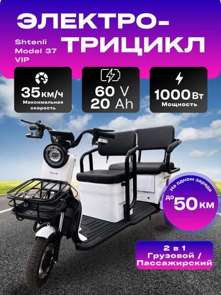 Электрический трицикл Бизнес Класса SHTENLI Model 37 lion 60/20 1000w